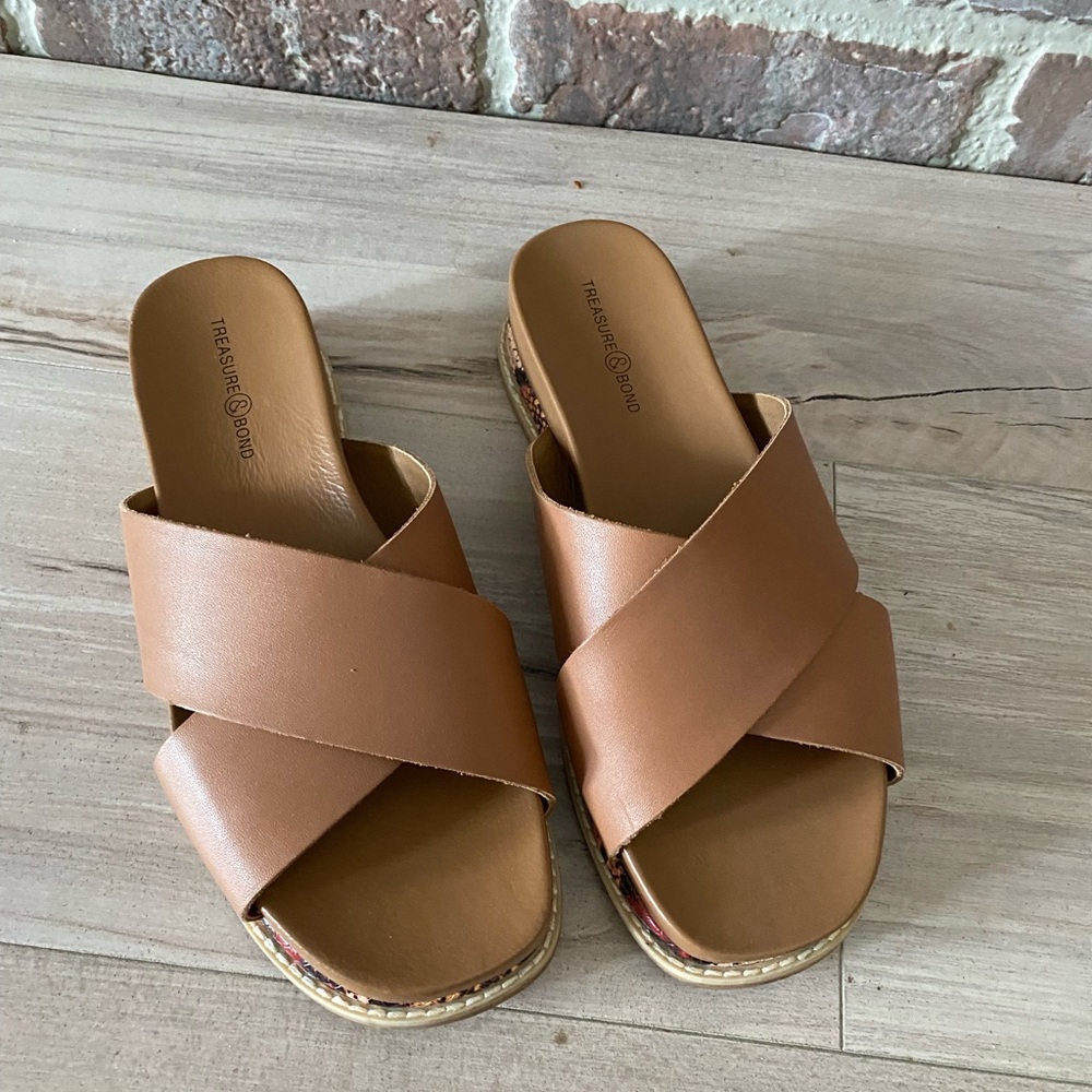 Treasure & Bond Tan Leather Slide